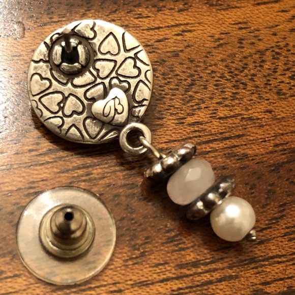 Brighton Vintage Hanging rose quartz and pearl pierced Earrings - Picture 10 of 12